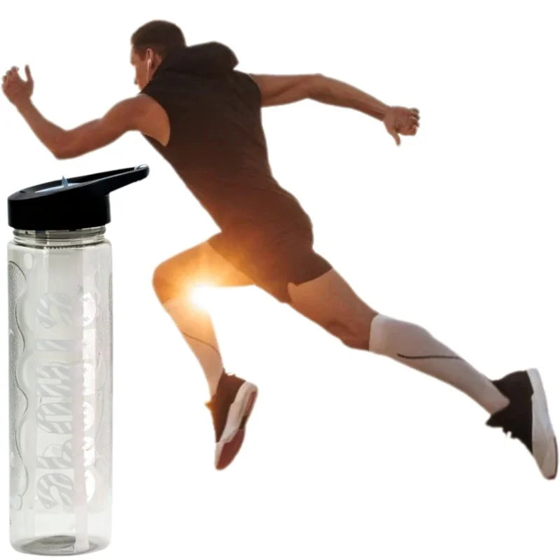 Black Stylish Water Sport Bottle 1000ml with Straw | Leakproof BPA-Free Hydration Bottle for School, Gym & Travel - Livine Store