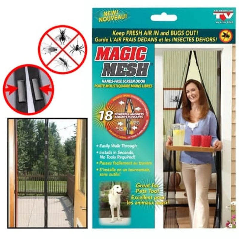 Hands-Free Retractable Magnetic Door Mesh | Magic Mesh Screen Door with Magnetic Closure | Random Colors - Livine Store