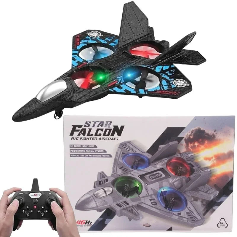 Premium RC Fighter Jet Plane 2.4 | Remote Control Foam Airplane Toy with Lights & 3D Stunt Glider - Livine Store