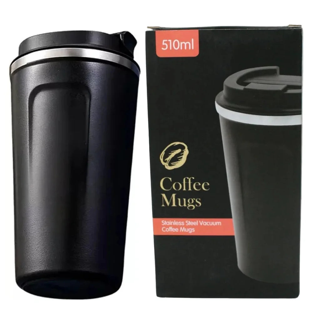 Black 510ML Stainless Steel Vacuum Insulated Thermos Flask Travel Mug with Temperature Display - Livine Store