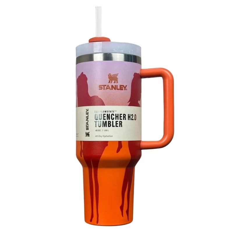 Orange Barbie Stanlay Tumbler | H2.0 Tumbler 1.18L Limited Edition Double Wall Vacuum Insulated - Livine Store