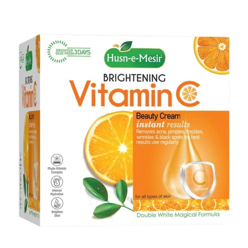 Husn e Mesir Vitamin C Brightening Cream Natural Glow Anti-Blemish Deep Action Formula for Radiant Skin - Livine Store