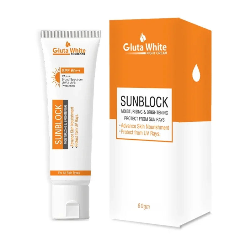 Gluta White SunBlock SPF 60 | Moisturizing & Brightening Sunscreen for All Skin Types - Livine Store