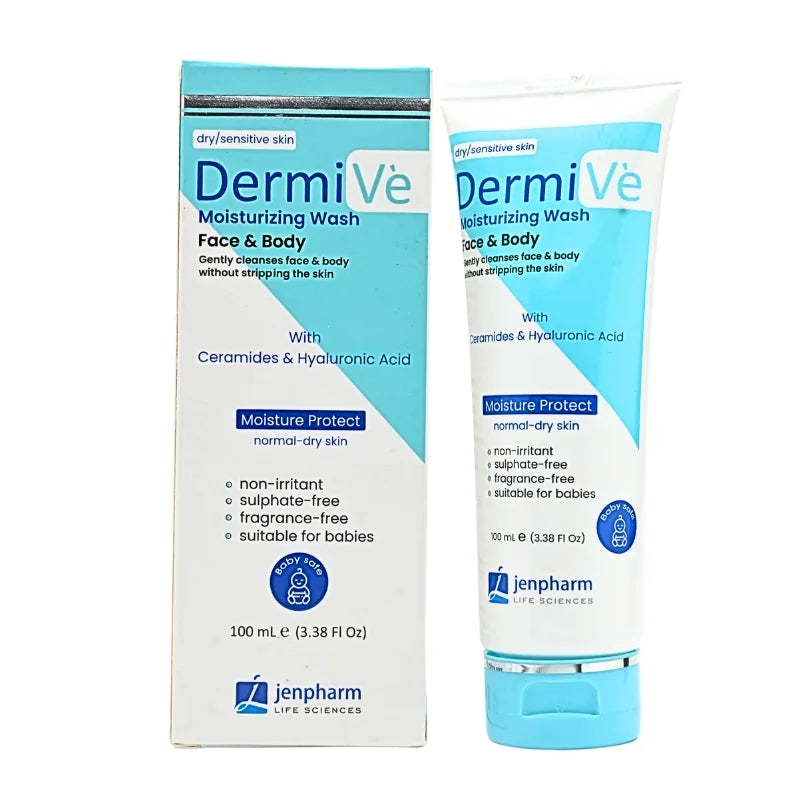 DermiVe Moisturizing Wash Face & Body 100ml | Jenpharm - Livine Store