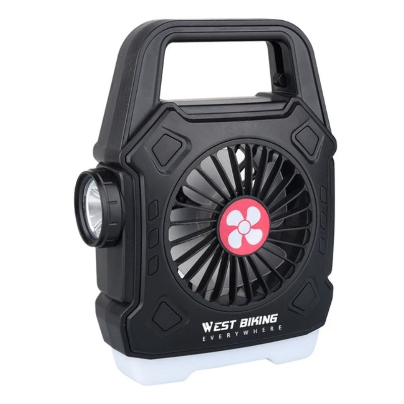 Multipurpose Rechargeable Desk & Camping Fan with LED Light, Flashlight & Power Bank - Livine Store