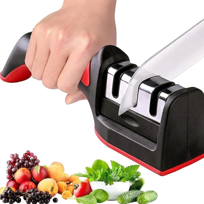 3-in-1 Knife Sharpener Set with Ceramic Peeler | 3-Stage Blade Restorer - Livine Store