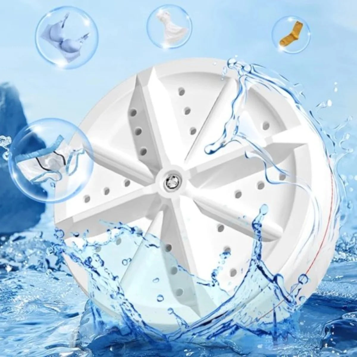 Portable USB Mini Turbo Washer | Ultrasonic Travel Washing Machine for Socks, Underwear & Dishes - Livine Store