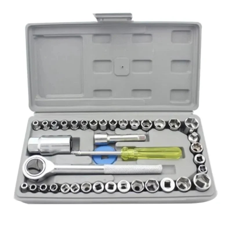 40pcs Aiwa Socket Wrench Tool Kit | Durable Stainless Steel Multi-Purpose Repair Set - Livine Store
