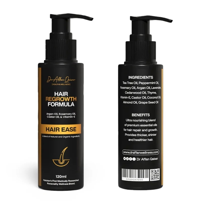 Ease – Natural Hair Regrowth & Nourishment Oil | Strengthens Roots & Reduces Hair Fall (120ml) - Livine Store