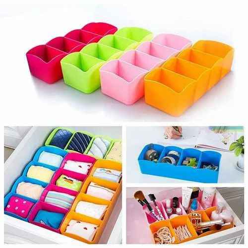 5-Grid Multipurpose Divider Storage Box | Cosmetic, Jewelry & Kitchen Organizer | Random Colors - Livine Store