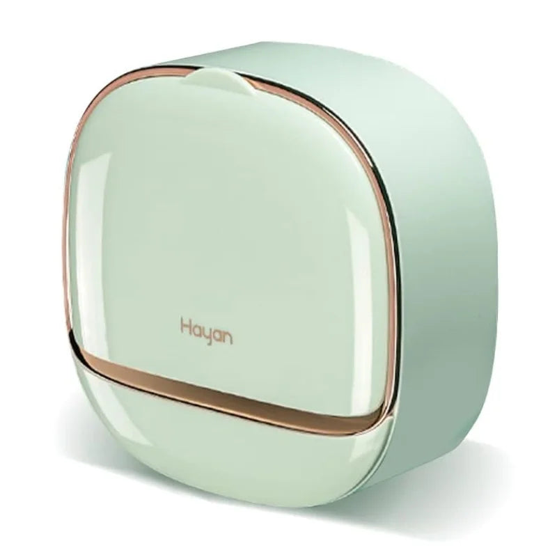 Light Green | Self-Adhesive Wall-Mounted Luxury Soap Holder with Lid and Drainage Tray - Livine Store