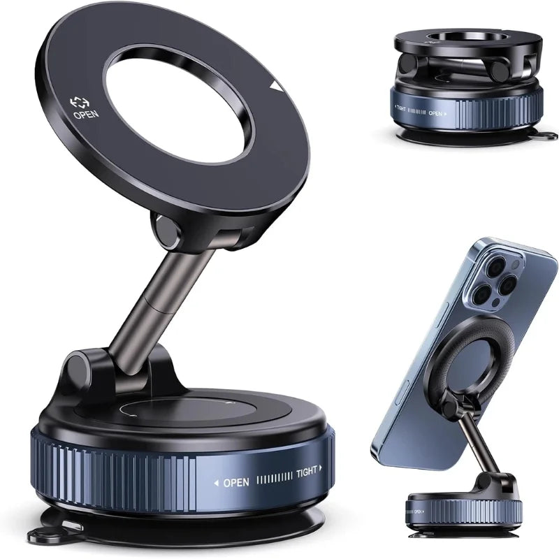 Foldable Magnetic Car Phone Holder | 360° Rotating Suction Mount, Universal - Livine Store