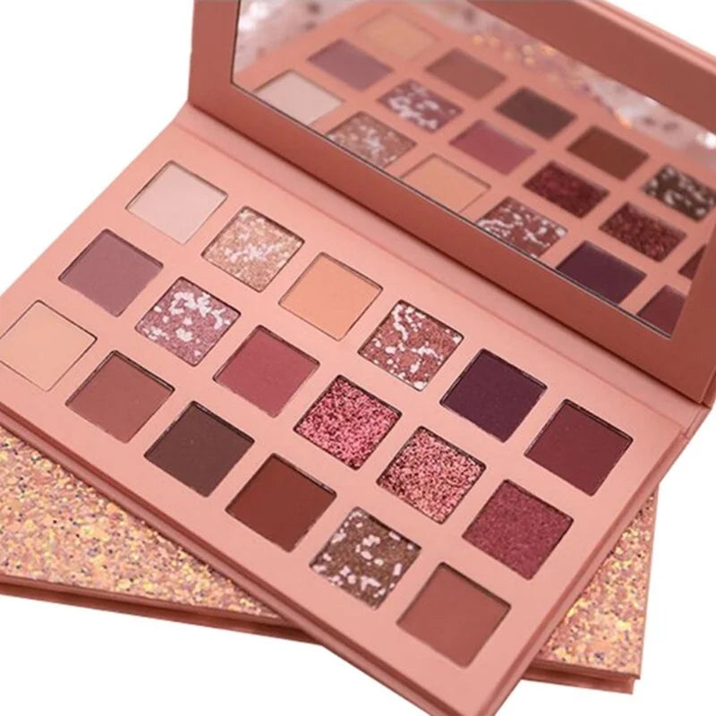 18 Colors Nude Eyeshadow Palette | Matte & Shimmer Pigmented Shades, Long-Lasting - Livine Store