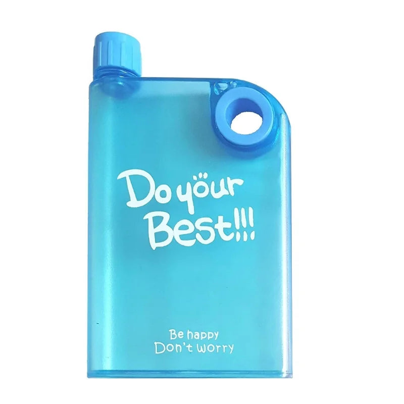Blue Ultra Slim Notebook Style Water Bottle 380ml | Portable Memo Bottle for Travel, School & Office - Livine Store
