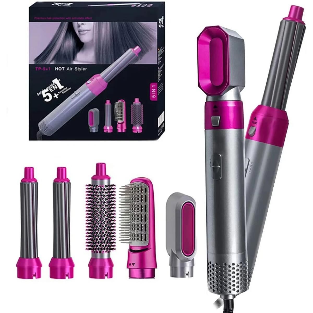 5-in-1 Electric Hair Dryer Brush Kit | Blow Dryer, Straightener, Curler & Volumizer Styling Tool - Livine Store