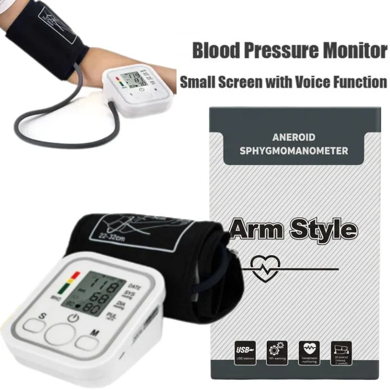 Digital Blood Pressure Monitor | Upper Arm Automatic BP Machine with Large LCD Display, Memory Storage & Voice Function - Livine Store