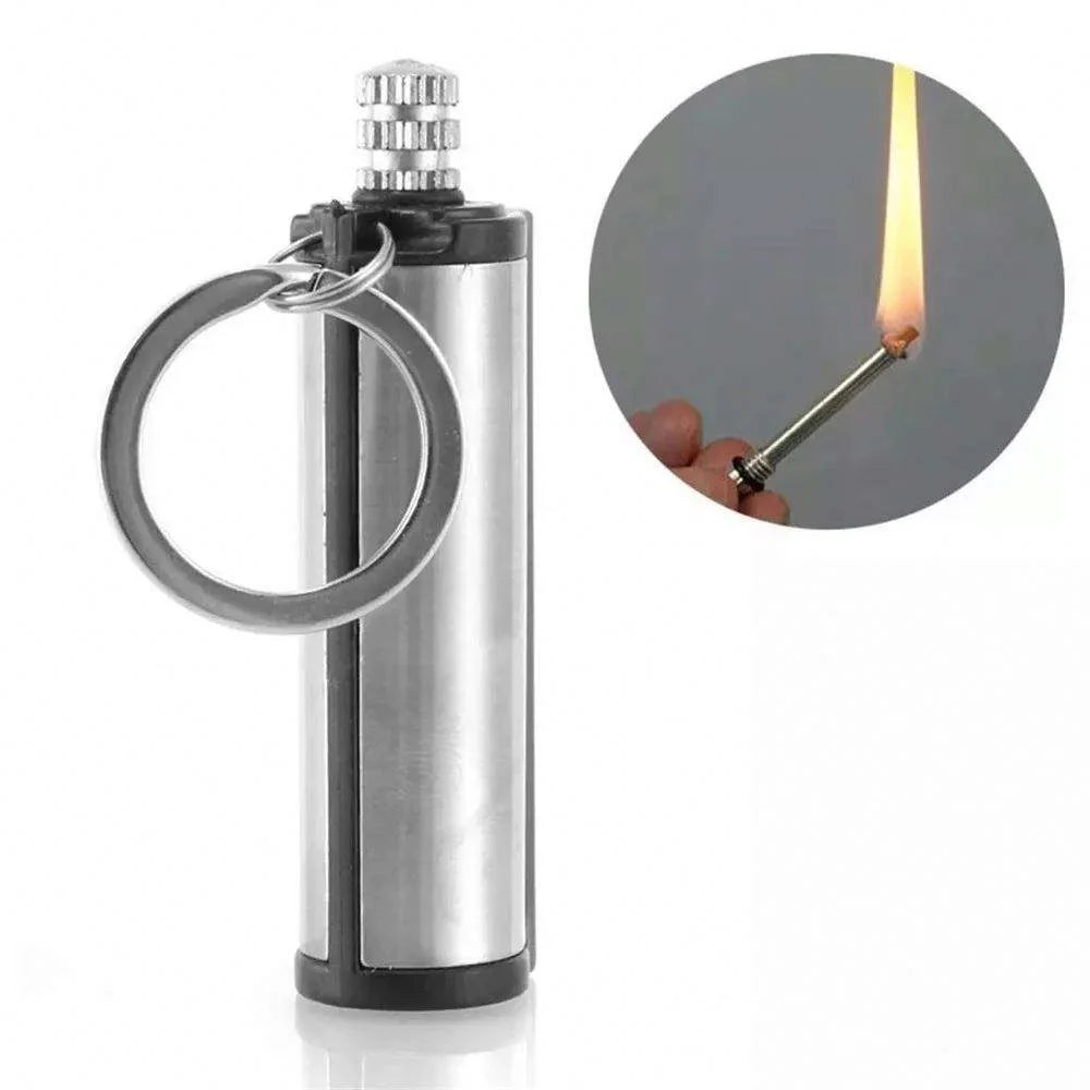 Permanent Match Striker Flint Stone Lighter with Keychain | Waterproof Survival Matchstick for Smoking & Outdoor Use - Livine Store