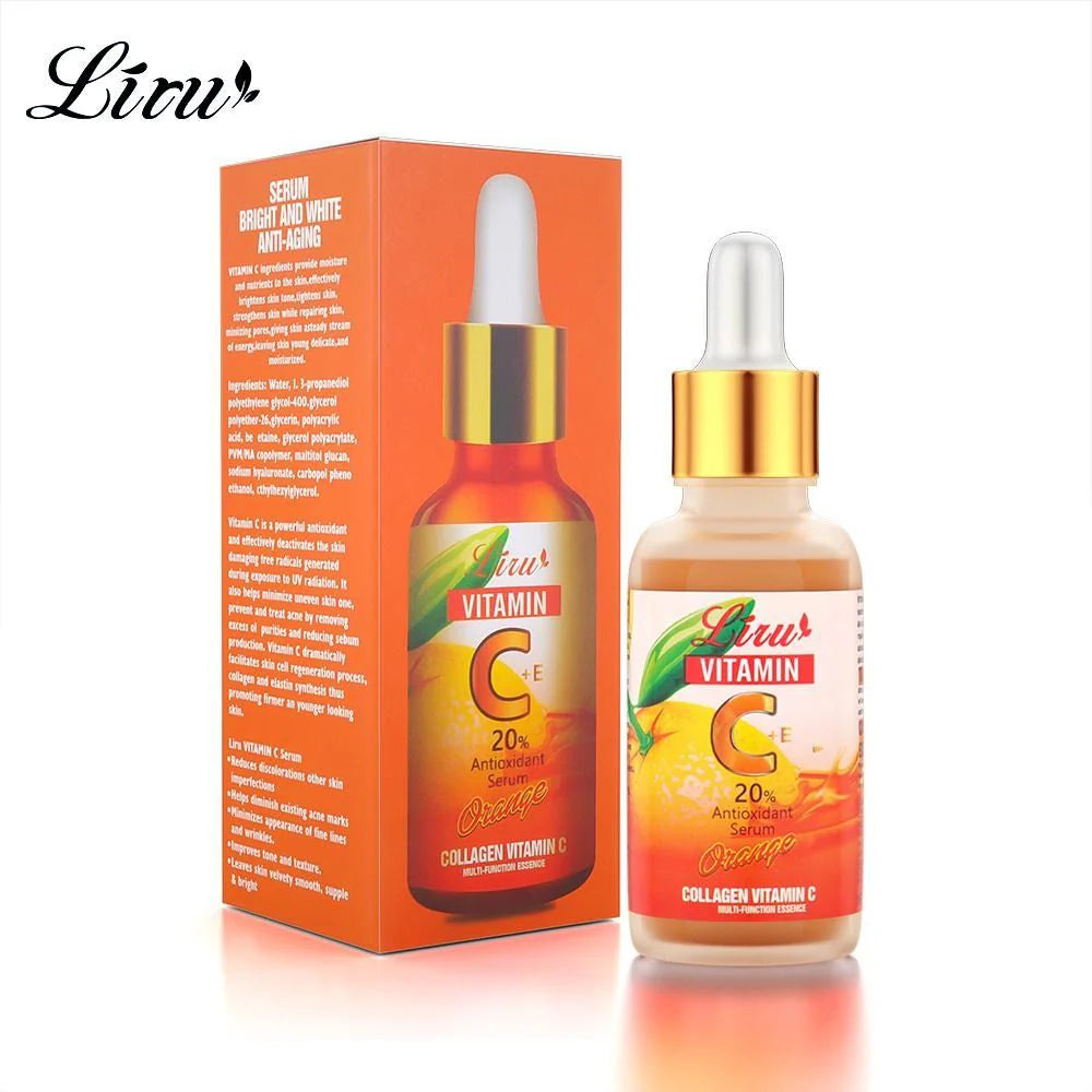 Liru Collagen Vitamin C Serum Orange 30ml Brightening Anti-Aging Face Serum for Glowing Skin - Livine Store