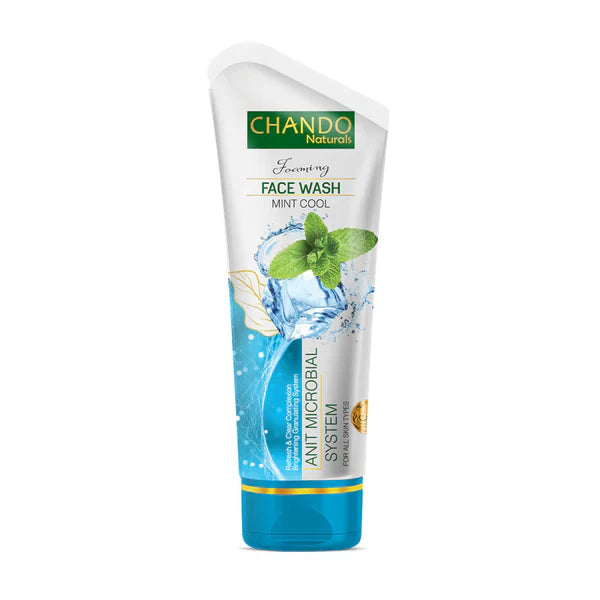 Face Wash | Chando Naturals Mint Cool Anti-Microbial Face Wash 100ml Daily Cleanser for Oily and Acne-Prone Skin - Livine Store