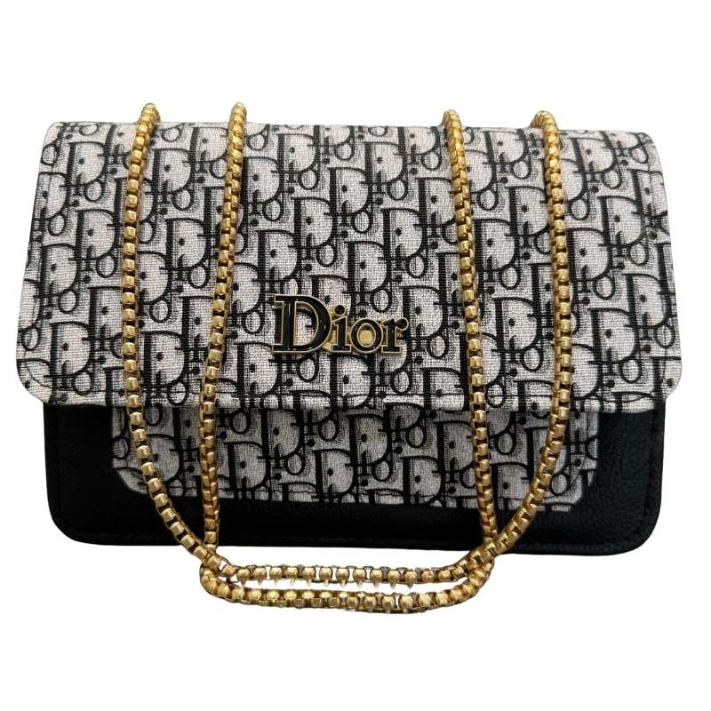 Black | Dior Oblique Canvas & Leather Flap Clutch | Luxury Designer Handbag for Women - Livine Store