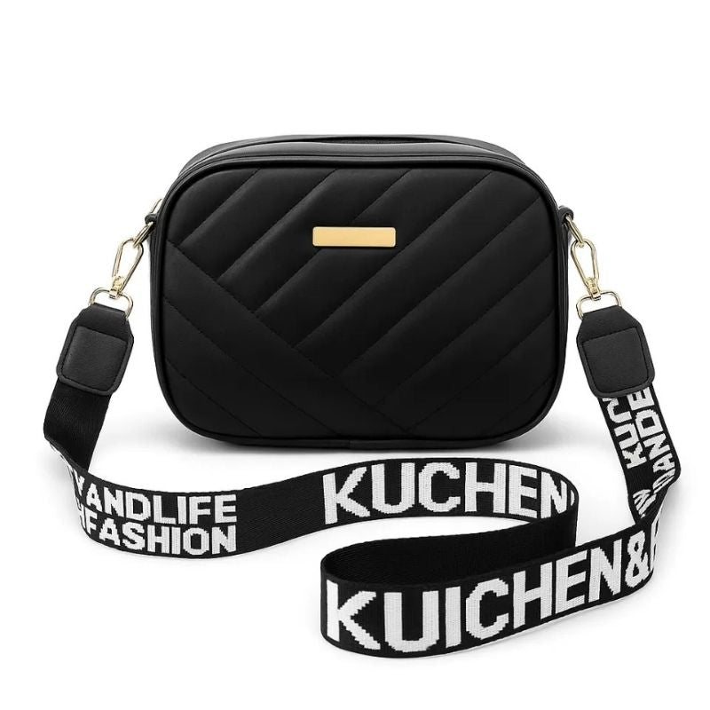 Black Leather Handbag for Girls & Women | Stylish Shoulder & Crossbody Bag | Daily Use & Gift - Livine Store