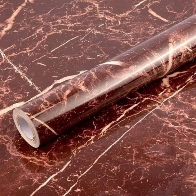 Autumn Brown | Marble Sheet Sticker 60x200cm | Waterproof Self-Adhesive PVC Wallpaper for Furniture Walls - Livine Store