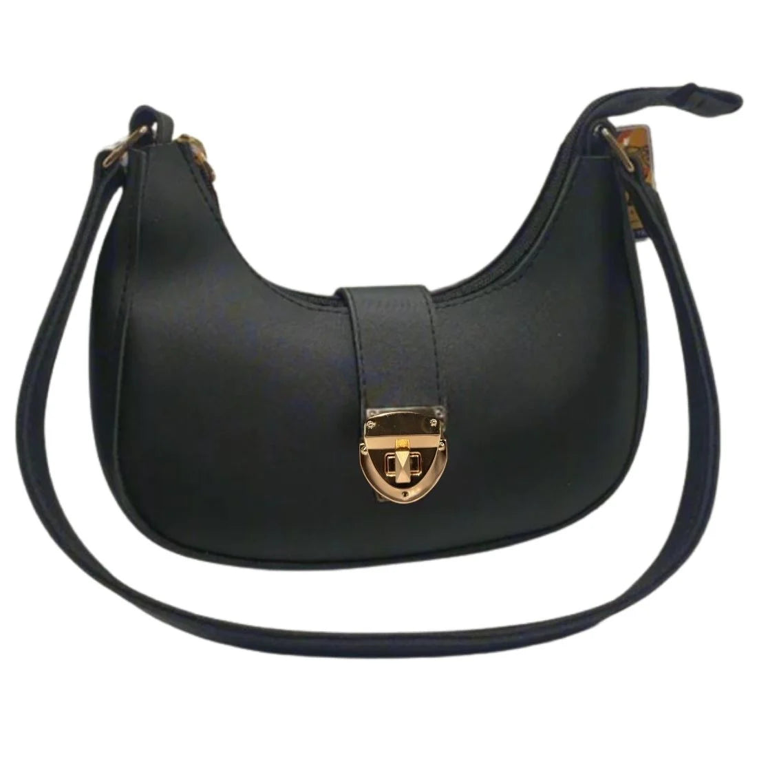 Crescent Leather Luxury Shoulder Bag for Women | Black - Livine Store