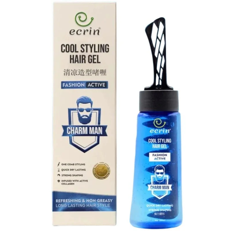 ECRIN Cool Styling Hair Gel 280ml with Active Collagen Strong Hold & Cool Fresh Effect - Livine Store