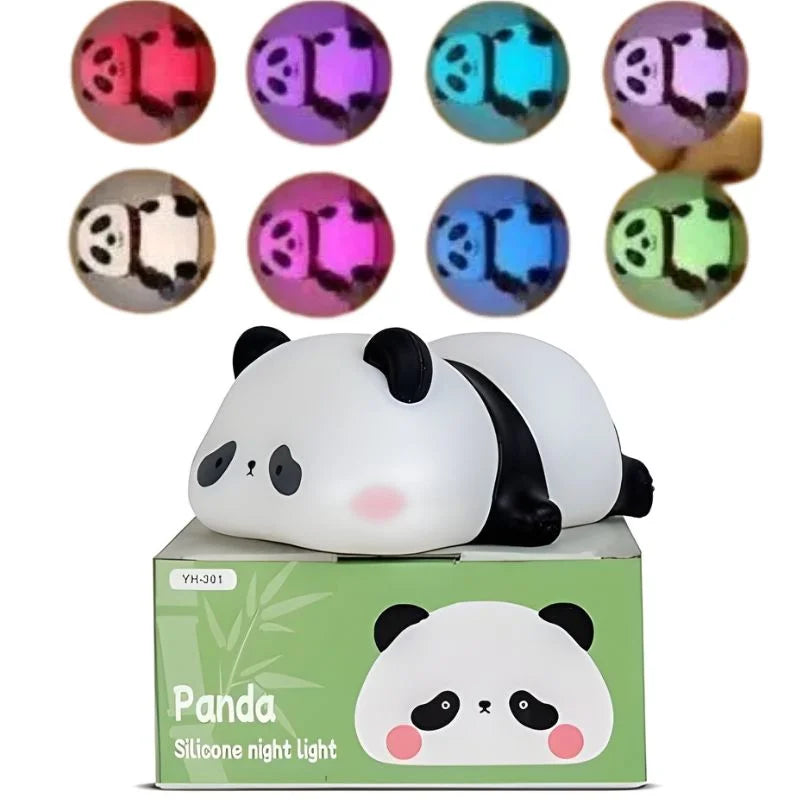 Cute Panda  Soft Silicone LED Animal Bedside Lamp | Tap Control & USB Rechargeable |  Panda Night Light for Kids - Livine Store