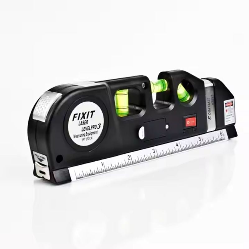 Laser Level Pro3 Multipurpose Tool | Vertical, Cross Line & Measuring Tape with Rulers - Livine Store