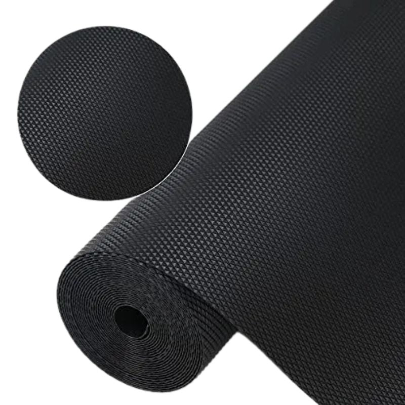 Anti-Slip Fridge & Shelf Mat | Waterproof Washable Liner for Kitchen Drawers Cabinets | Black - Livine Store