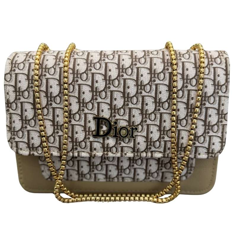 Beige | Dior Oblique Canvas & Leather Flap Clutch | Luxury Designer Handbag for Women - Livine Store