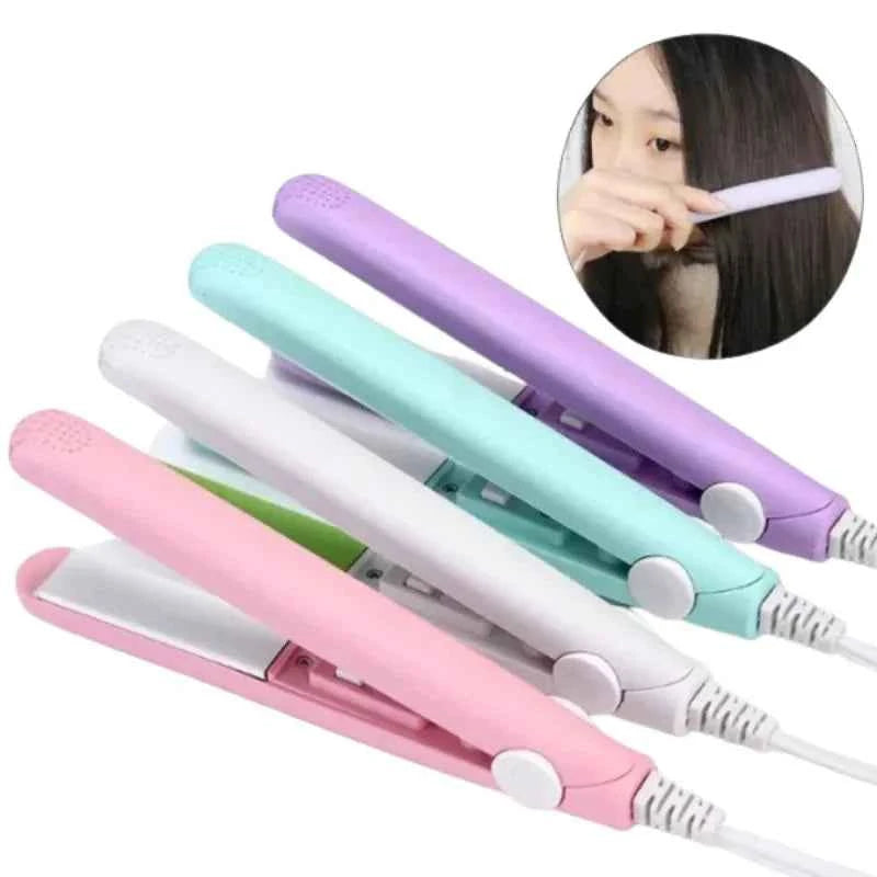 Mini Portable Ceramic Hair Straightener & Curler | Frizz-Free Smooth Hair | Random Color
