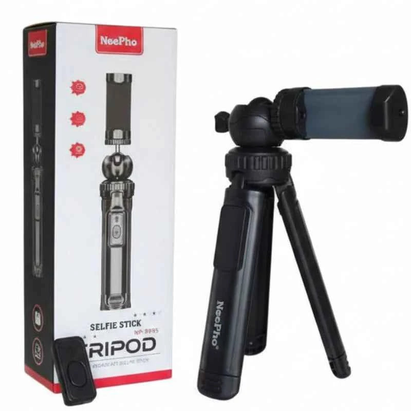 NeePho NP-999s 2-in-1 Selfie Stick & Tripod | Adjustable Height, Bluetooth Remote | Universal Smartphone & Camera Mount | Lightweight & Portable - Livine Store