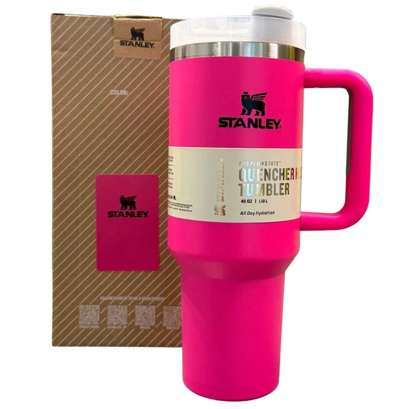 Pink Stanley 40 Oz Stainless Steel Tumbler | Leak-Proof Vacuum Insulated Travel Mug | Hot & Cold - Livine Store