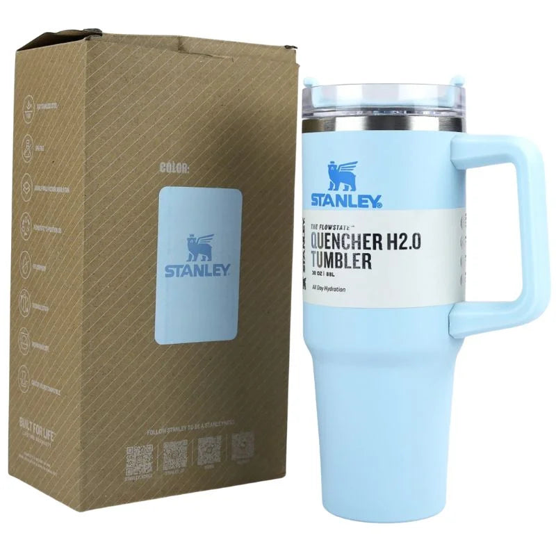 Light Blue Stanley 40 Oz Stainless Steel Tumbler | Leak-Proof Vacuum Insulated Travel Mug | Hot & Cold - Livine Store