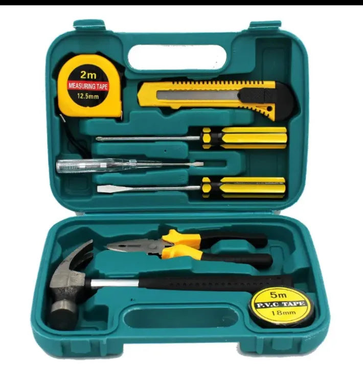 8 PCS Professional Tool Set with Storage Box | YL-8009A Model |  Durable Home Repair & DIY Toolkit |  Organized Plastic Storage Box - Livine Store