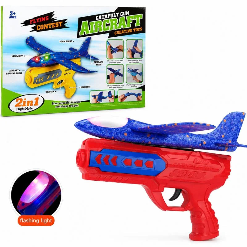 Airplane Launcher Glider Flying Toy 2-in-1