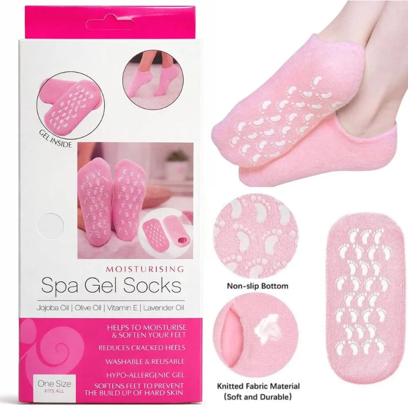 Reusable Silicone Spa Gel Socks for Dry Feet & Cracked Heels | Intensive Moisturizing Overnight Foot Care - Livine Store