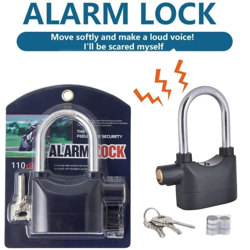 High-Security Gembok Alarm Lock | Waterproof Siren Padlock for Bike, Scooter & Door Protection - Livine Store