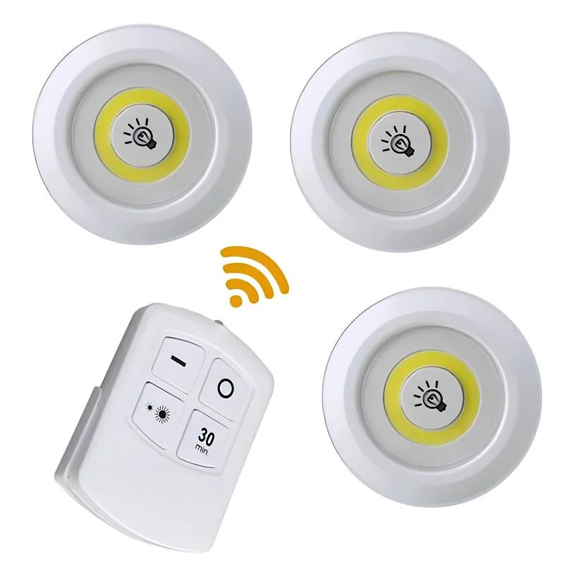 Remote Control Tap Lights Pack of 3 LED