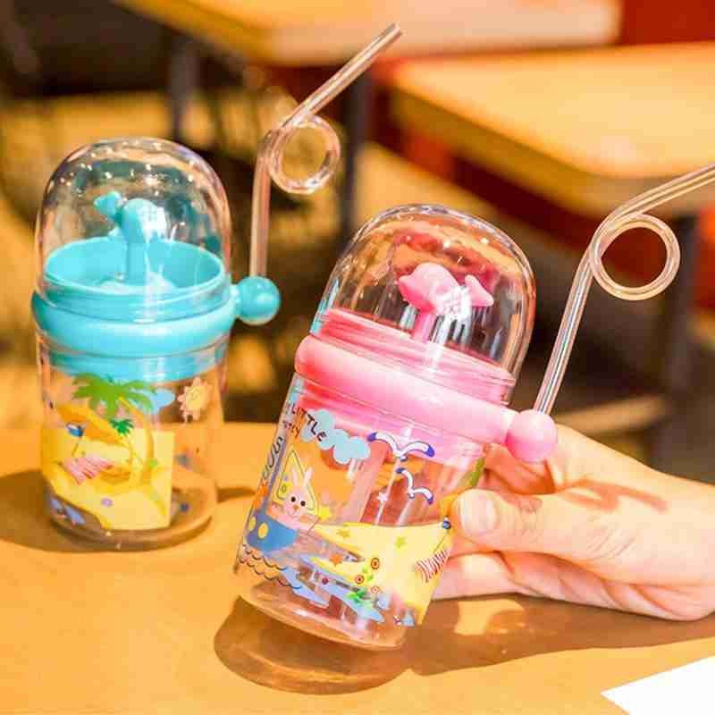 Whale Spray Water Bottle with Straw and Cup - Livine Store