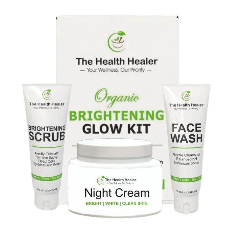 Brightening Glow Kit by The Health Healer | Face Wash, Scrub & Night Cream Set - Livine Store
