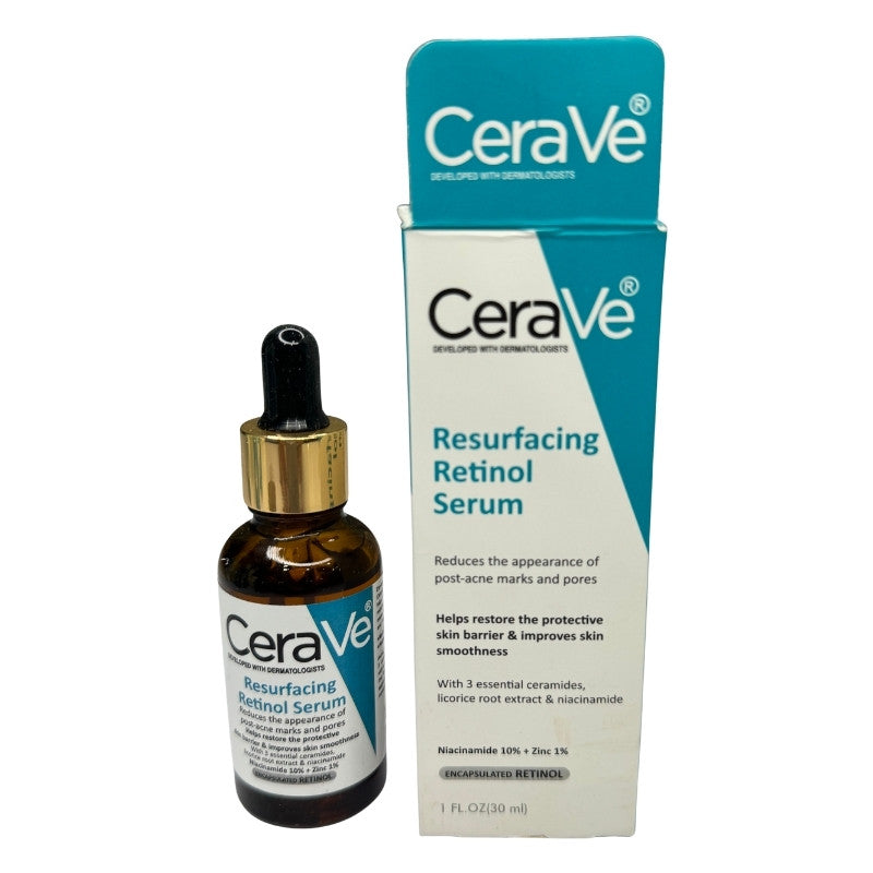 CeraVe Resurfacing Retinol Serum 30ml | Post-Acne Marks, Brightening & Pore Minimizer - Livine Store